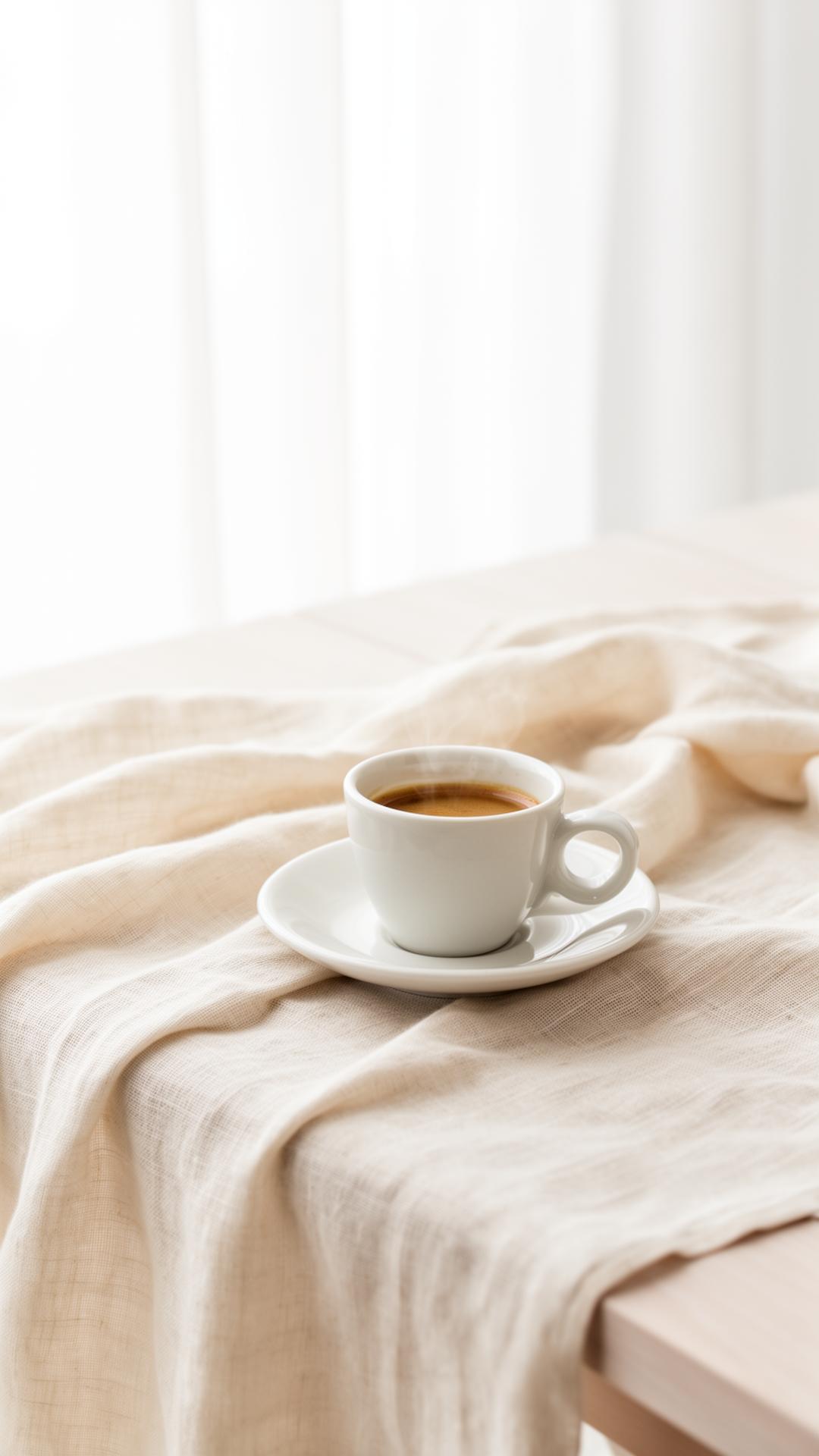 Mein ruhiger Sonntagmorgen: zwischen Espresso, Kerze und einer leisen Playlist.